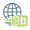 Global shipping and export support icon