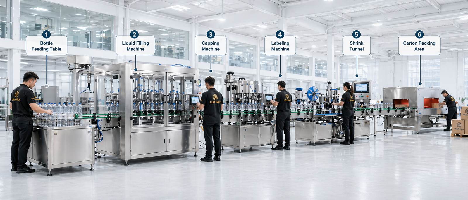 LEKA Pack packaging line workflow process