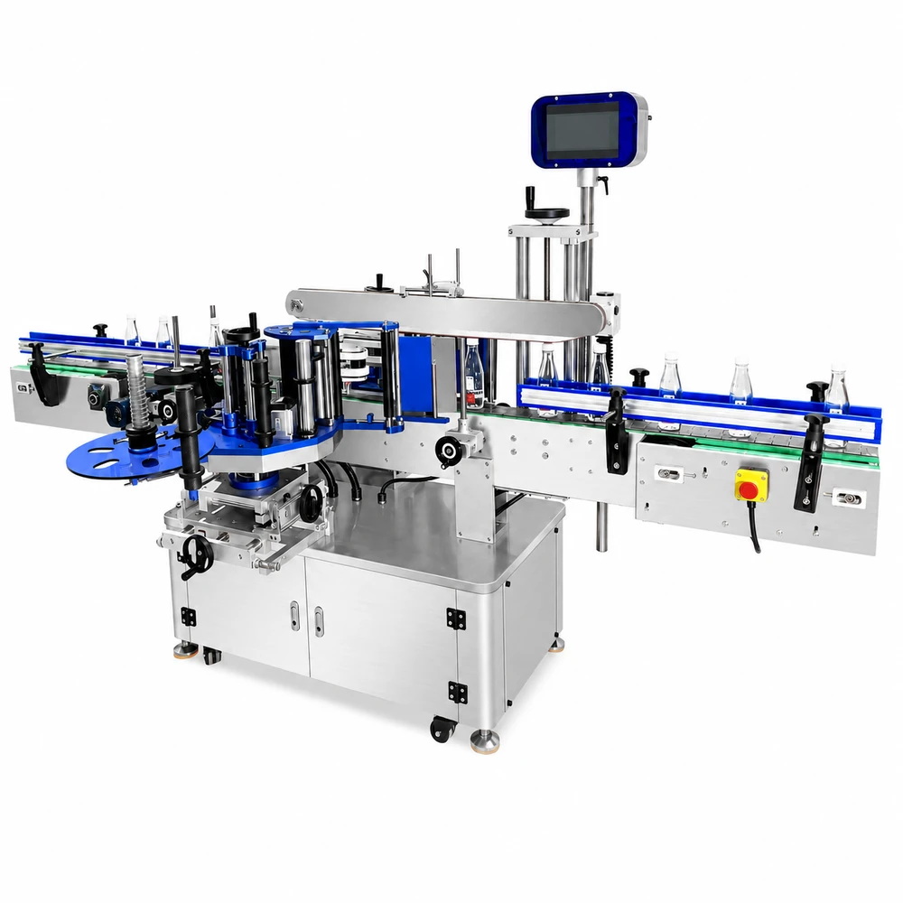 Front and back labeling machine