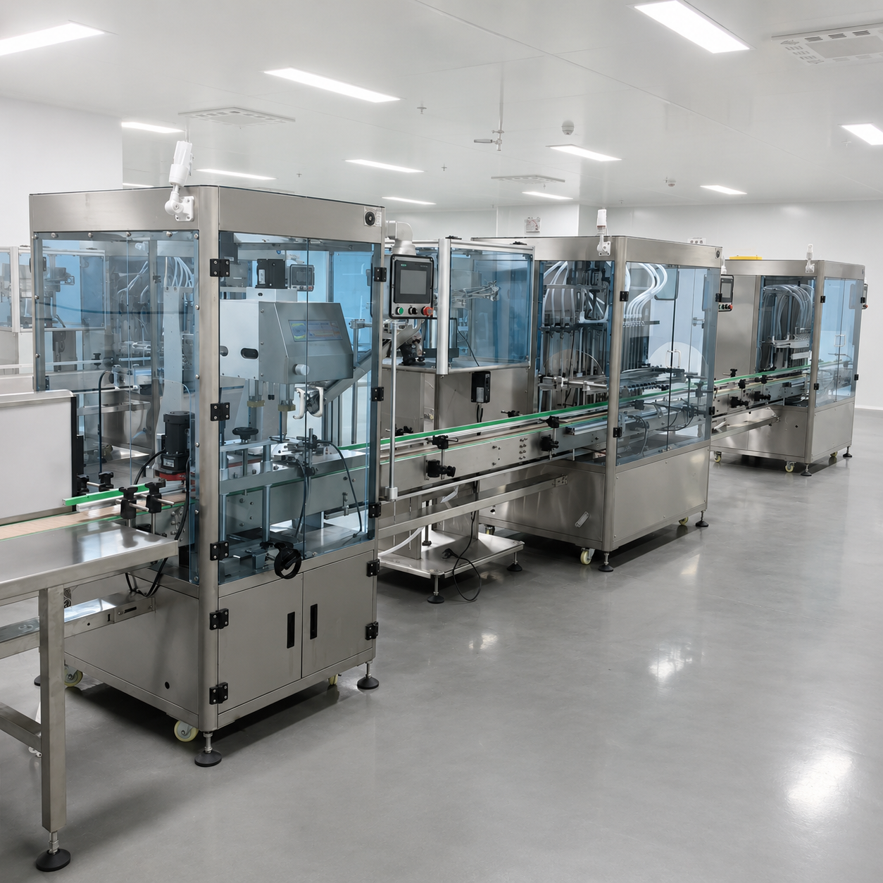 automatic liquid filling line cleanroom scene