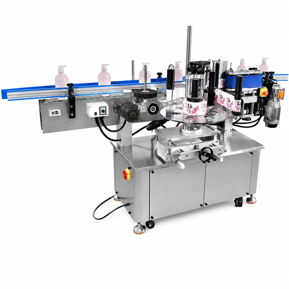 Automatic round bottle labeling machine and automated labeling equipment