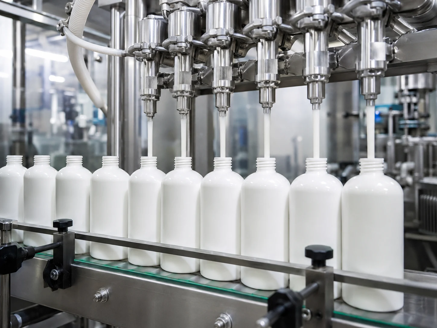 Consistent fill levels in bottles after cosmetic filling process