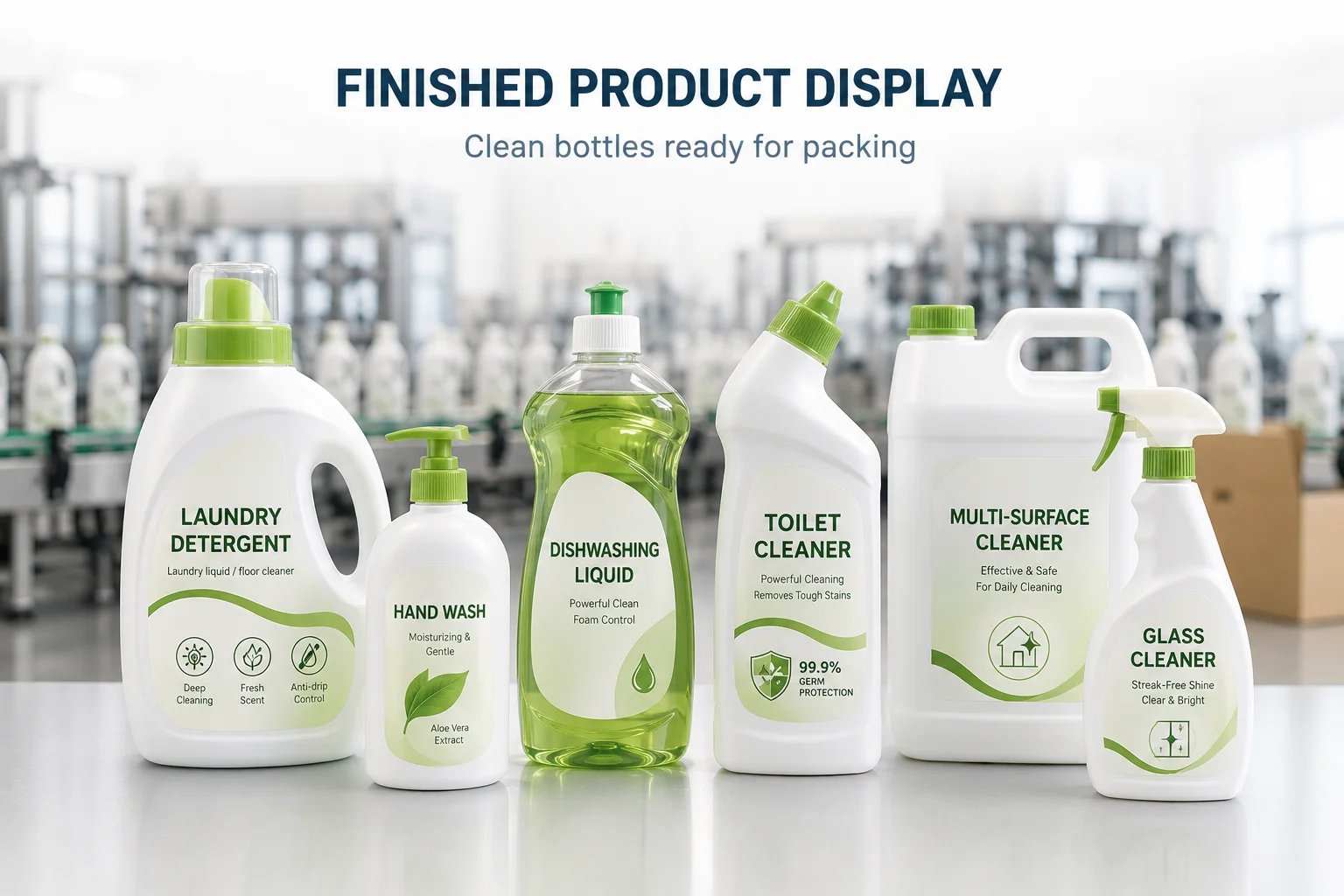 Cleaning product bottles for capping machine application