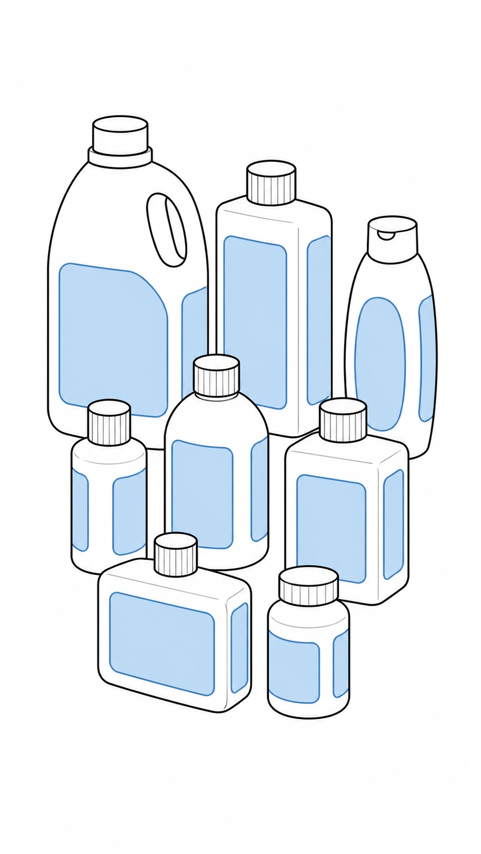 Flat oval and square bottles for front and back labeling machine selection