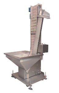 LEKA-CE cap elevator angled view for automatic cap feeding