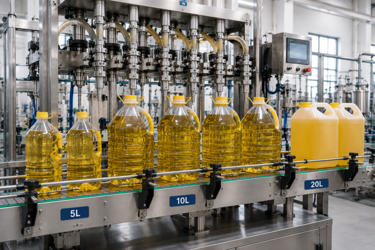Edible oil filling machine for 5L, 10L and 20L containers