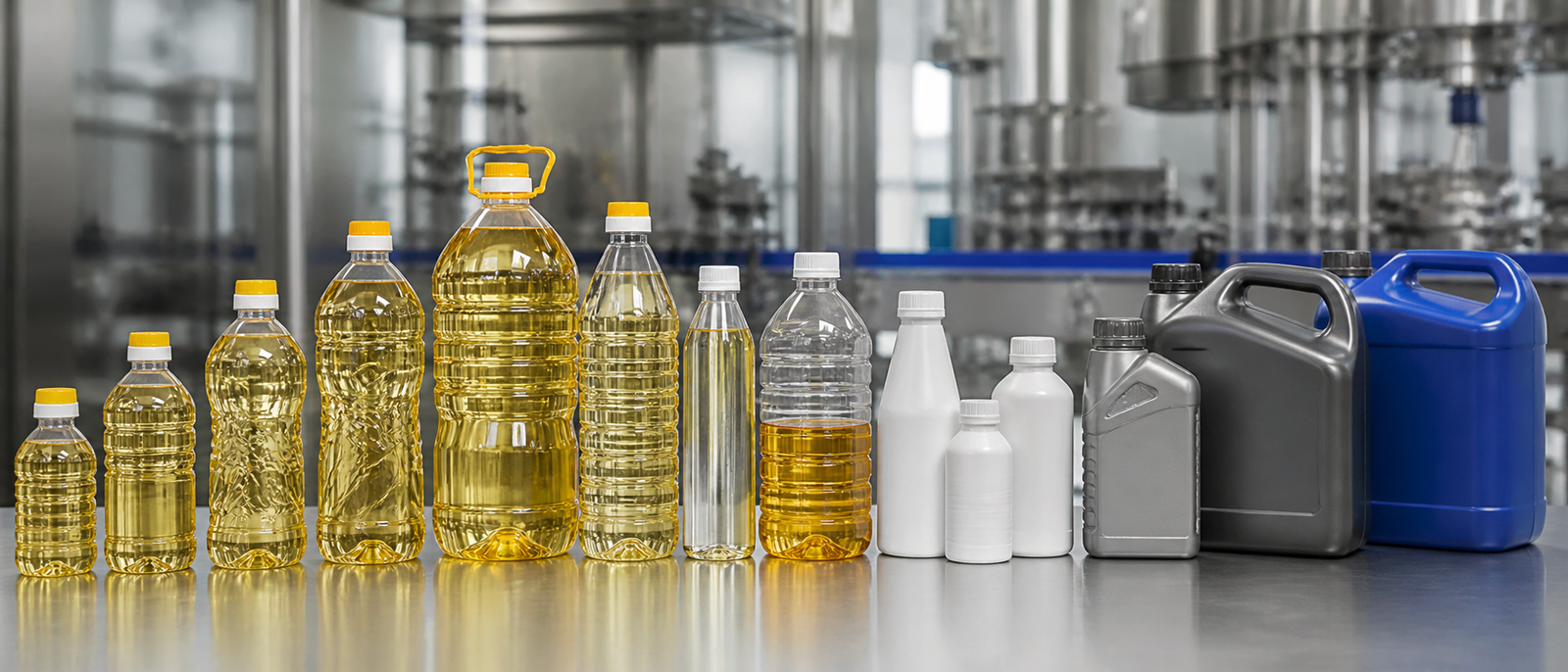 Bottle samples for edible oil filling machine selection