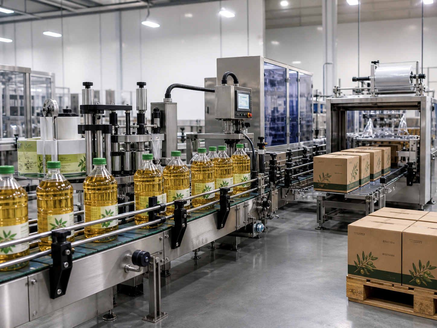 Downstream packaging equipment for edible oil filling line