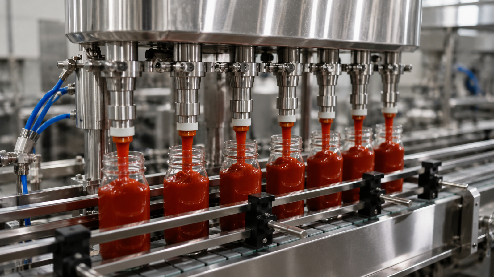 Servo piston sauce filling machine for thick sauce ketchup and chili sauce