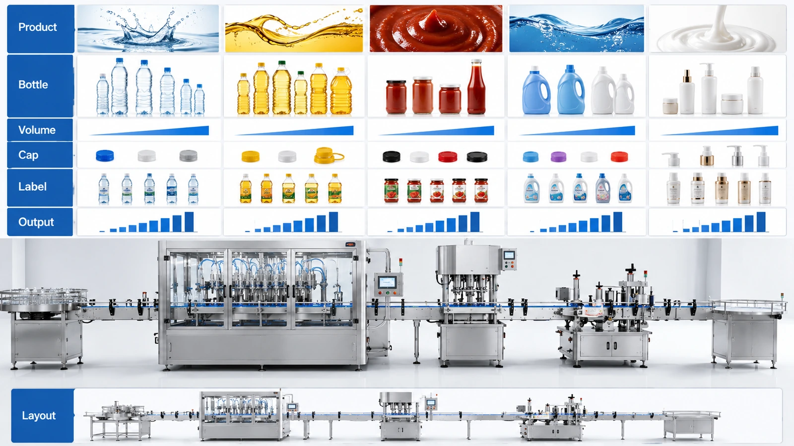 Automatic liquid filling machine for water oil sauce detergent lotion and cream bottles