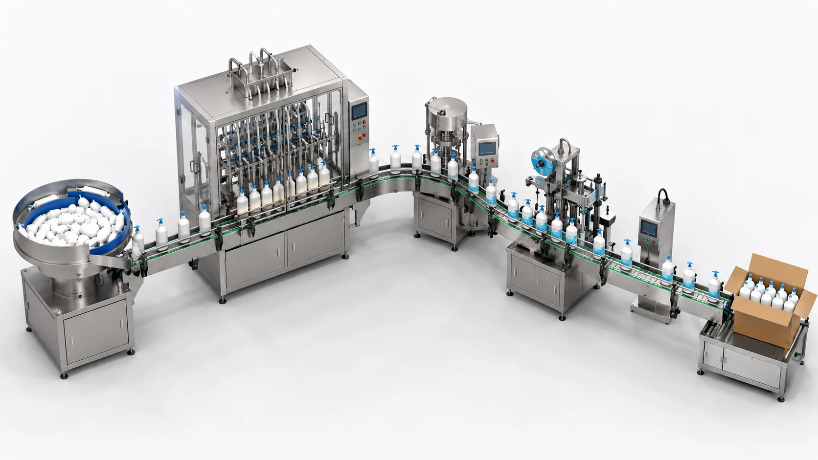 Upgrade path from entry-level filling to automatic filling capping and labeling line