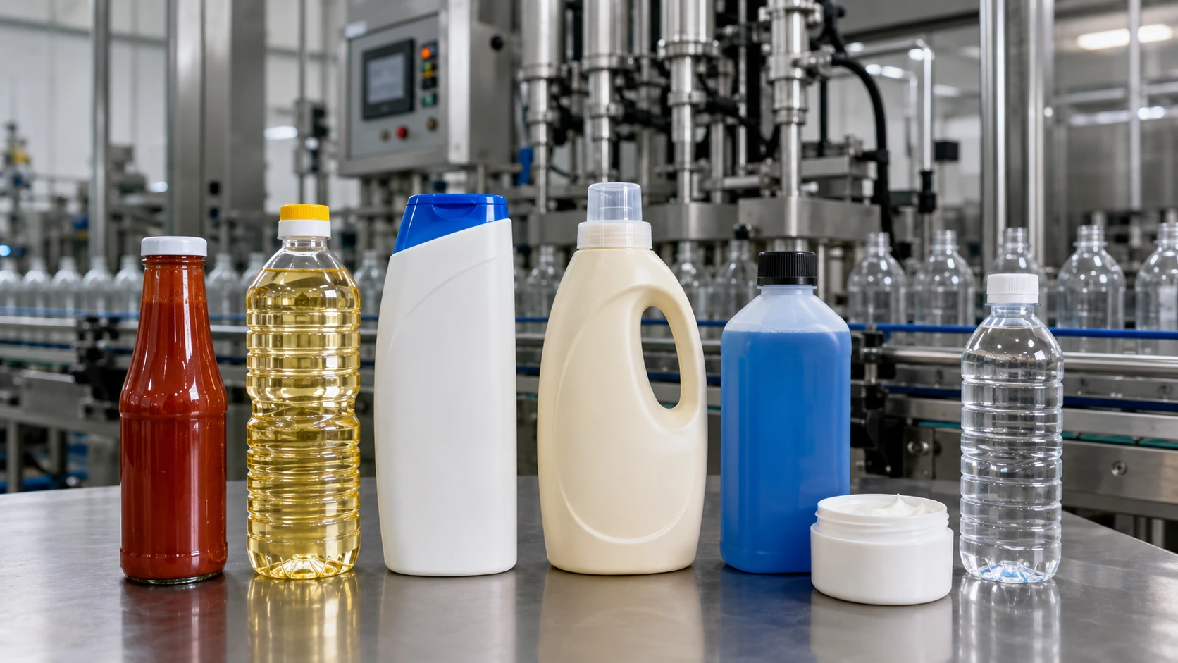 Different product applications for filling machines including sauce edible oil shampoo detergent chemical liquid and cosmetics