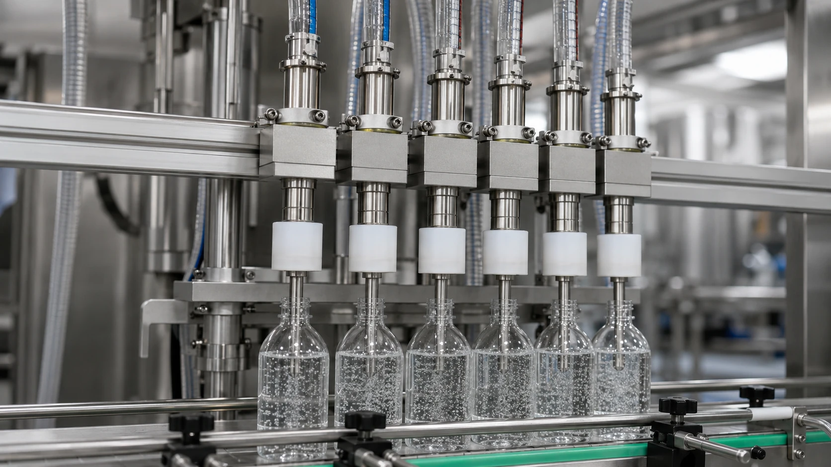 Filling nozzle detail for household chemical and cleaning liquid applications