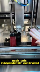 Automatic tomato sauce filling and capping line with servo filling heads