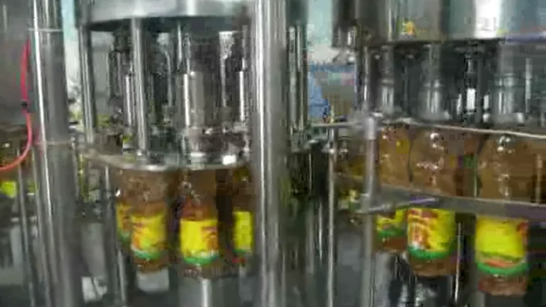 Thailand 3-in-1 edible oil filling line processing 1L and 2L plastic bottles